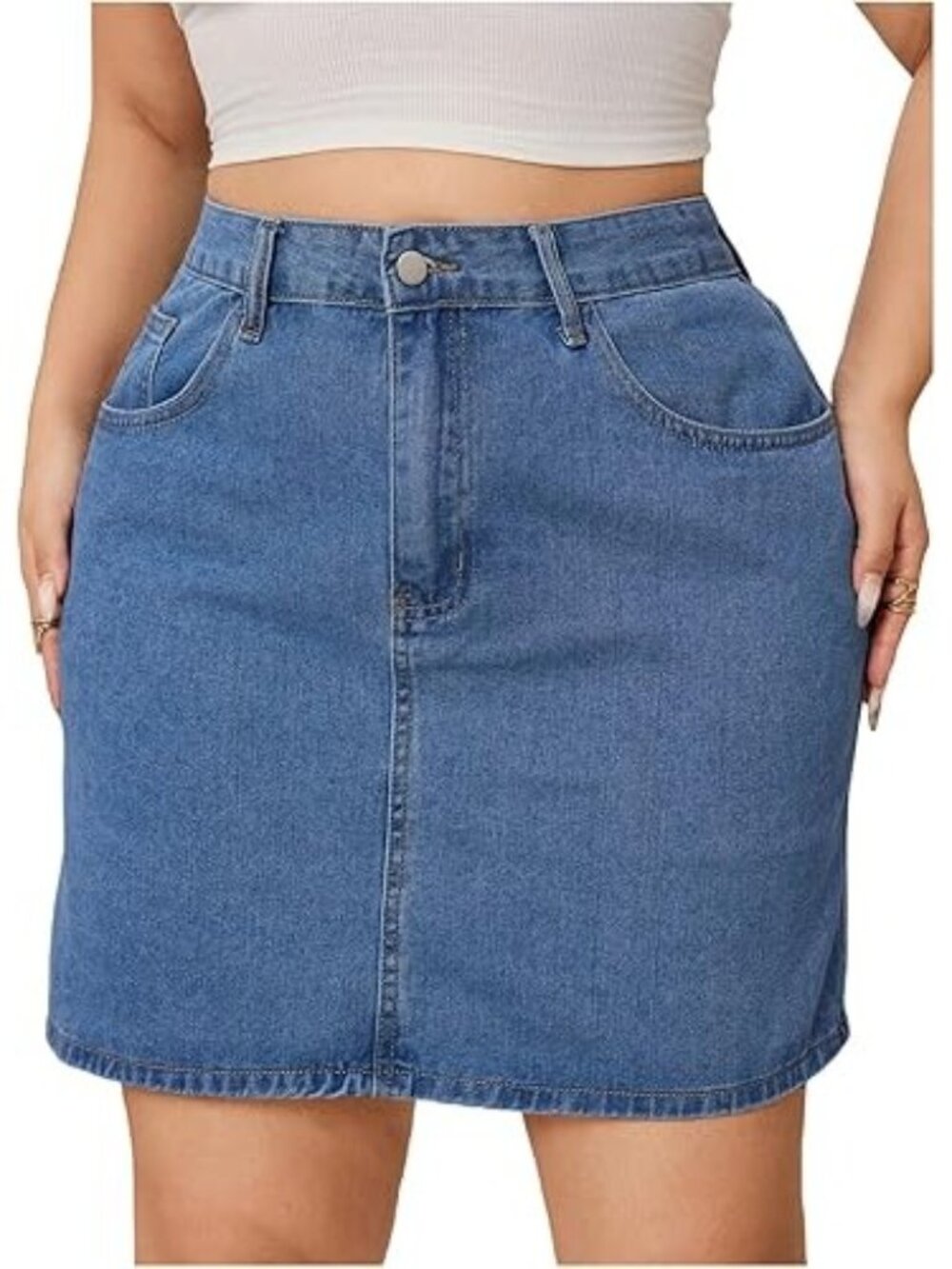 Lee Skort Mid-Rise Womens Size 18 Blue Medium Wash Regular Fit Stretch